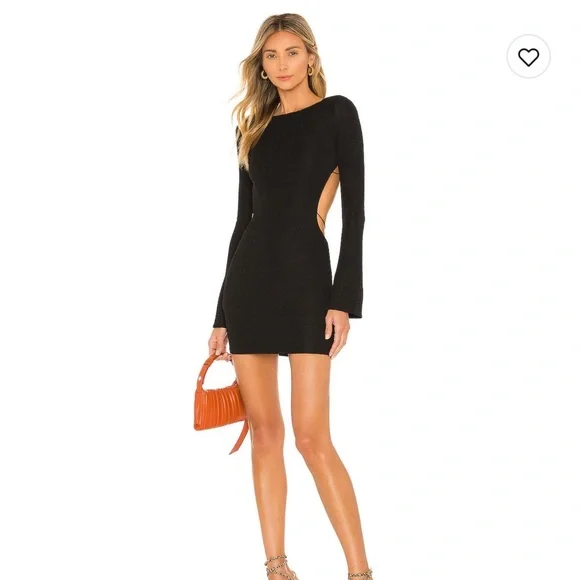 REVOLVE | Dresses | Revolve Black Long Sleeve Open Back Dress | Poshmark